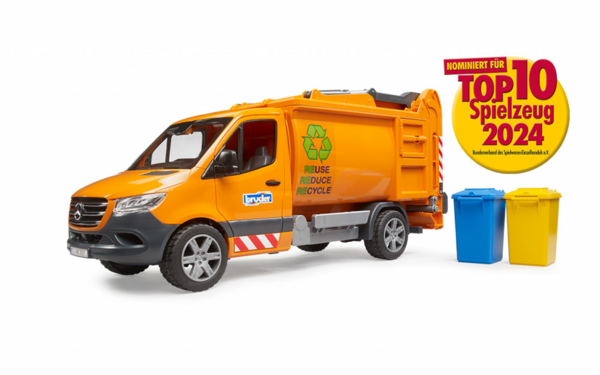 Anzeige Weihnachts-Special 2024: „MB Sprinter Kommunal Müllfahrzeug“ von BRUDER Spielwaren