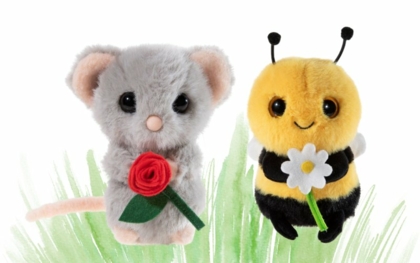 Heunec: „Biene mit Blume“ und „Maus mit Rose“