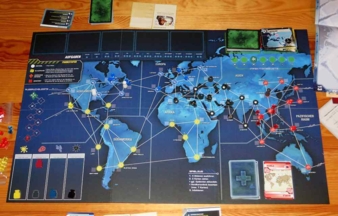„Pandemic Legacy“ - Spielfeldansicht