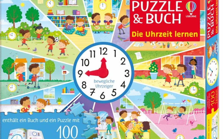 Usborne: „Die Uhrzeit lernen“ und „Dschungeltier-Domino“